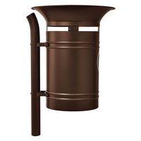 Poubelle Vanoise 40 L sur poteau avec seau - zinc marron 8017 - Image principale