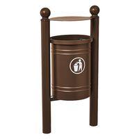 Poubelle Saintonge 40 L avec seau pommeau Boule - zinc marron 8017 - Image principale