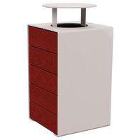 Poubelle Kub 120 L acier/bois avec couvercle - Procity - Image principale