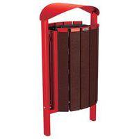 Poubelle Silaos 50L acier/plastique recyclé scellmnt marron/rouge 3020 - Image principale