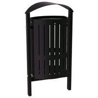 Poubelle Silaos 50 L acier - scellement direct - noir 9005 - Image principale