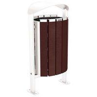Poubelle Silaos 50L acier/plastique recyclé platines marron/blanc 9010 - Image principale