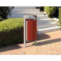 Poubelle Silaos 50 L acier/bois - Procity - Image 2