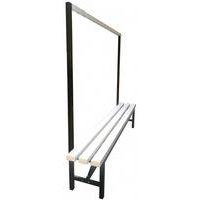 Banc patère 2150 mm PVC blanc avec 16 crochets - Image principale