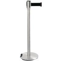 Poteau chromé à sangle 5 m - Socle à roulettes - Manutan Expert - Image 3