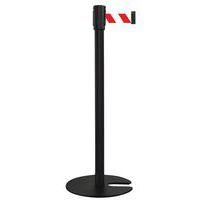 Poteau noir sangle rouge 2m base emboîtable noir - Image principale