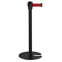 Poteau noir sangle rouge 5m base emboîtable noir - Image principale
