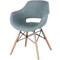 Lot de 4 fauteuils Nadine pieds bois naturel tissu menthe - Image principale