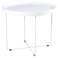 Table basse Dave Ø 60 cm plateau Blanc pied métal Blanc - Image principale