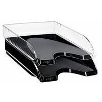 Corbeille à courrier recyclable parois pleines superposables 35x26x6 cm (Ensemble de 10) - Noir recyclé - Image principale