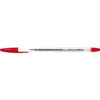 Stylo bille pointe moyenne corps transparent - rouge - Image principale