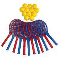 Lot de 12 raquettes de tennis + 12 balles en mousse - Image principale