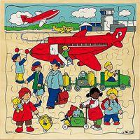 Puzzle bois 37 x 37 cm - thème le transport : aéroport - Image principale