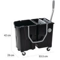 Chariot de lavage double seau 2 x 15 L avec presse à plat - Image 2
