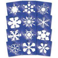 Ensemble 12 pochoirs géants flocons 230 x 200 mm - Image principale