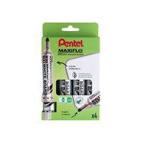 Poch 4 marqueurs Maxiflo Pentel pointe ogive large assortis - Image principale