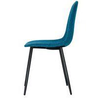 Lot de  2 Chaises Must pied Noir assise tissu polyester Bleu - Image 3