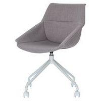 Lot de  2 Chaises Luigi pied Blanc assise tissu polyester Gris - Image 2