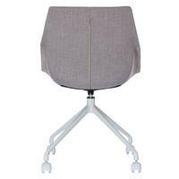 Lot de  2 Chaises Luigi pied Blanc assise tissu polyester Gris - Image 4
