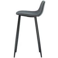 Lot de  2 Tabourets Must pied Noir assise tissu polyester Gris - Image 4