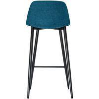 Lot de  2 Tabourets Must pied Noir assise tissu polyester Bleu - Image 4