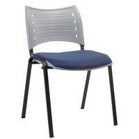 Lot de 2 chaises Yuma dos polypro Gris assise Bleu pieds Noir - Image principale