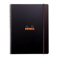 Carnet noir étudiant spiralé A4+ avec marge, cadre à en-tête - Rhodia - Image principale