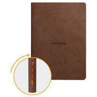 Cahier rhodiarama piqûre textile chocolat A5 64 pages ligné - Image principale