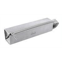 Trousse plumier argent simili cuir italien 23x5x5 cm - Image principale