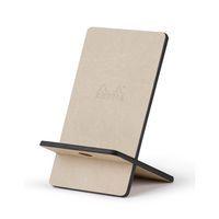 Support pour téléphone mobile en simili cuir italien beige - Image principale