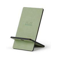 Support pour téléphone mobile en simili cuir italien céladon - Image principale