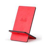 Support pour téléphone mobile en simili cuir italien corail - Image principale