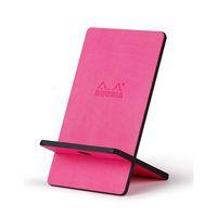 Support pour téléphone mobile en simili cuir italien fuchsia - Image principale