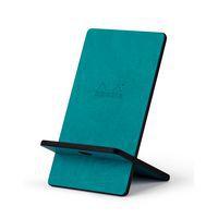 Support pour téléphone mobile en simili cuir italien paon - Image principale