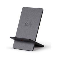 Support pour téléphone mobile en simili cuir italien titane - Image principale