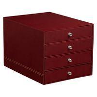 Trieur 4 tiroirs simili cuir italien 24,8x32,7x22,8 cm - Image principale