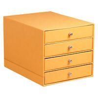 Trieur 4 tiroirs simili cuir italien orange 24,8x32,7x22,8cm - Image principale