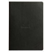 Cahier rhodiarama piqûre textile noir A5 64 pages dot 90 g - Image 2