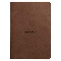Cahier rhodiarama piqûre textile chocolat A5 64 pages ligné - Image 2