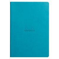 Cahier rhodiarama piqûre textile turquoise A5 64 pages ligné - Image 2
