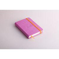Rhodiarama carnet rigide 9x14 cm lilas ligné avec élastique - Image 2