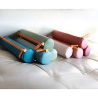 Trousse ronde sauge simili cuir italien 5x21,5 cm - Image 3
