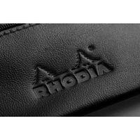 Rhodia noir trousse plate cuir véritable 22x8,5 cm - Image 3