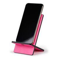 Support pour téléphone mobile en simili cuir italien fuchsia - Image 2