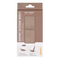 Support pour téléphone mobile en simili cuir italien taupe - Image 3