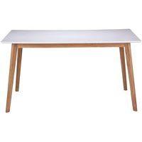 Table réunion Alice 120x75x80 cm Blanc/Chêne - Image 2
