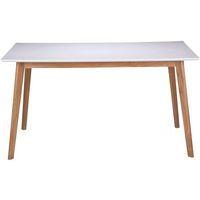 Table réunion Marie 140x75x80 cm Blanc/Chêne - Image 2