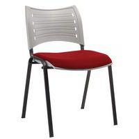 Lot de 2 chaises Yuma dos polypro Gris assise Rouge pieds Noir - Image principale
