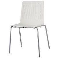 Lot de 2 chaises PERFY 4 pieds chromés coque polypro Blanc - Image principale