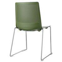 Lot de 2 chaises PERFY pieds traîneau chromés coque polypro Vert - Image 2